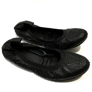 See by Chloe Studded Black Leather Ballet Flats